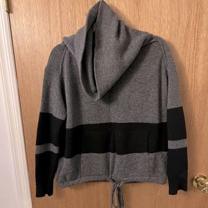 360 Sweater 100% Cashmere Cowl Neck Drawstring Waist Sweater